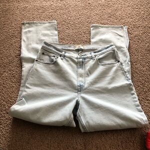 Abercrombie Slim Straight UltraHigh Rise Jeans with outside slits